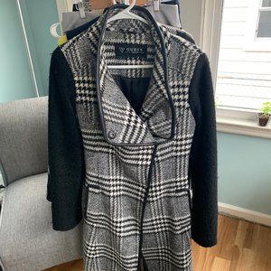 Knee Length Herringbone Wool Jacket